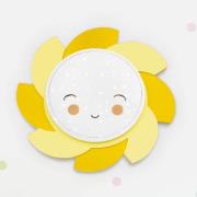 LED-vegglampe Sun Starlight Smile, gul