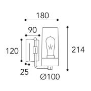 Silindar 3390 utendørs vegglampe, messing/opal