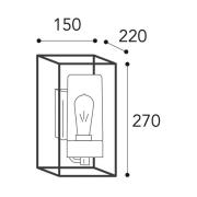 Cubic³ 3364 utendørs vegglampe antikk nikkel/klar