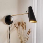 Vegglampe Birdy i retrodesign i svart/messing