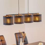 Hengelampe Tago, 4 lyskilder, svart/gull