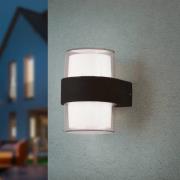 Utendørs LED-vegglampe Molina, rund, antrasitt