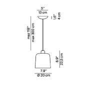 Luceplan Zile pendellampe svart matt, Ø 20 cm