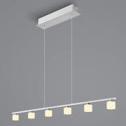 Mila pendellampe, nikkel/opalglass, seks lamper