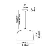 Luceplan Zile pendellampe duegrå matt, Ø 40cm