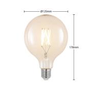 LED-pære E27 8 W G125 2 700 K globe filament, klar