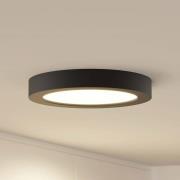 Prios LED-taklampe Edwina, svart, 25 cm, CCT, IP44