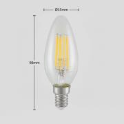 LED-filamentpære E14 4W 827 3-trinns dimmer 3 stk