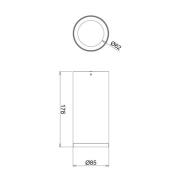 LED-downlight for utenpåliggende montering Lucea 15 W svart