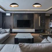 LED-taklampe Boop! Ø54 cm svart/gull