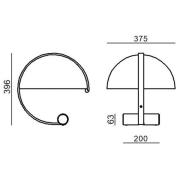 Stilnovo Meta LED-bordlampe inkl. E27-LED gull