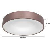 LED-taklampe Ringlede, 2 700 K Ø 48 cm bronse