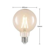 LED-pære E27 8W 2 700 K G95 globe klar 3 stk