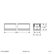 EVN APFLAT7 aluminiumprofil 200cm, U-profil, hvit