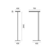 LED-gulvlampe SL720SL tastedimmer 15 500 lm, hvit