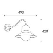 Campanula 2093 utendørs vegglampe messing/klar