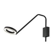 LED-vegglampe 22042, bevegelig arm, matt svart