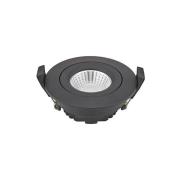 LED innfelt takspot Diled, Ø 8,5 cm, 6 W, 3000 K, svart