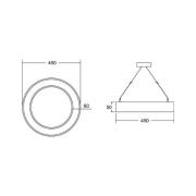 BRUMBERG Biro Circle Ring5 direkte 45 cm, CA, CCT, svart