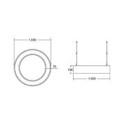 BRUMBERG Biro Circle Ring direkte av/på 100cm sølv 4000 K