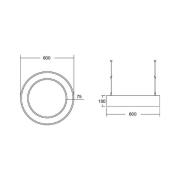 BRUMBERG Biro Circle Ring10 direct Ø 60 cm DALI sølv 840