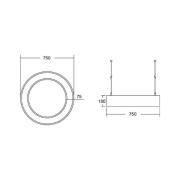 BRUMBERG Biro Circle Ring10 direct Ø 75 cm DALI sølv 840