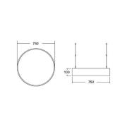 BRUMBERG Biro Circle LED Ø 75 cm direkte DALI, svart, 3000 K