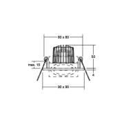 BRUMBERG LED innfelt spotlight Abran, matt aluminium, RC, svingbar