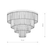 Cristal taklampe, gjennomsiktig/sølv, Ø 71 cm