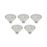 Prios LED-reflektor GU5.3 4.3W 345lm 36° klar 827 sett med 5 stk