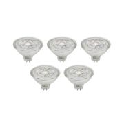 Prios LED-reflektor GU5.3 4.9W 500lm 36° klar 840 sett med 5 stk