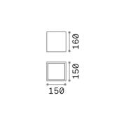 Ideal Lux downlight Techo IP54, antrasitt, metall 15 x 15 cm