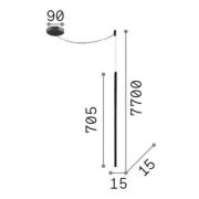 Ideal Lux hengelampe Filo svart metall, lang kabel