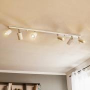 Downlight Round, hvit, 6 lyskilder lineær