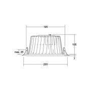 BRUMBERG LED innfelt downlight Lydon Maxi, av/på, 4 000 K