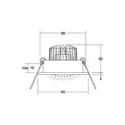 BRUMBERG LED innfelt spot Tirrel-R, RC, driver rund, lys gull