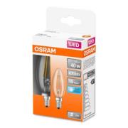 OSRAM Classic B LED-pære E14 4 W 4 000 K klar 2-er