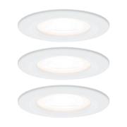 Paulmann 3p LED-spot Nova rund, IP44, dimbar, hvit