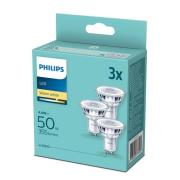 Philips LED-reflektor GU10 4,6W 2 700 K, 3-er-sett