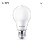 Philips LED-pære E27, 4,9W 470lm 2 700 K matt 3stk