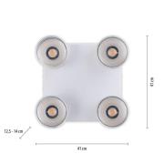 PURE Nola LED-taklampe 4 lyskilder hvit