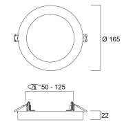 Sylvania Start LED-downlight 5-i-1 Ø 16,5cm 12W