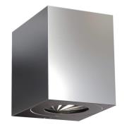 Utendørs LED-vegglampe Canto Kubi 2, 10 cm, stål