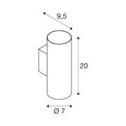 SLV Asto Tube vegglampe, GU10, up/down, svart