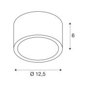 SLV Rox taklampe, børstet aluminium, aluminium, Ø 12,5 cm