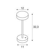 SLV LED oppladbar lampe Vinolina, svart, CCT, aluminium, høyde 32,3 cm