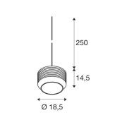 Hengelampe Pantilo Rope 19, brun/rav/gull, glass, Ø 19 cm