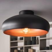 Taklampe Mogano av metall, Ø40cm, svart