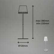 Kiki LED-bordlampe, matt krom, IP44, 3000K