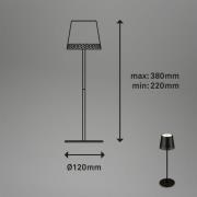Kiki LED-bordlampe, svart, IP44, 3 000K